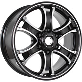 K&K Балеар (КС727) 7.5x18/6x139.7 D67.1 ET38 Черный глянцевый с полированными элементами лицевой поверхности