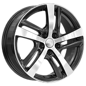 Скад Сеул 6.5x17/5x114.3 D66.6 ET37 Чёрный глянцевый с полированной лицевой частью