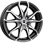 K&K Brent 6x16/4x100 D67.1 ET45 Черный глянцевый с полированными элементами лицевой поверхности