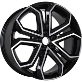 K&K Пандора 8.5x19/5x114.3 D64.1 ET45 Черный глянцевый с полированными элементами лицевой поверхности